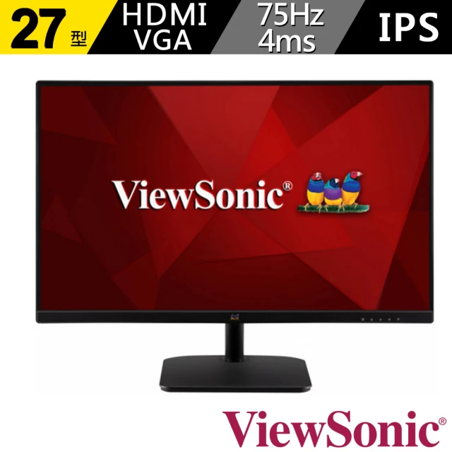 【ViewSonic 優派】VA2732-H  27型 IPS 100Hz 護眼電腦螢幕(104%sRGB/4ms)