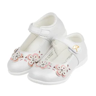 【布布童鞋】雨傘牌立體小花銀白色寶寶公主鞋(M0S105M)