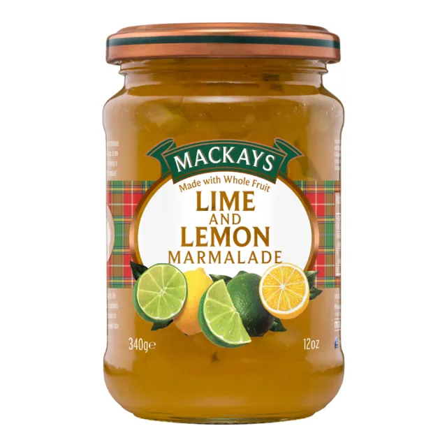 【Mackays-】蘇格蘭梅凱果醬340gx2罐(藍莓x1+萊姆檸檬x1)