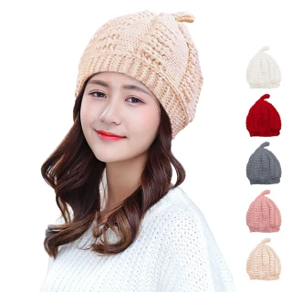 【WINCEYS】加絨尖頭針織保暖毛線帽(5色)