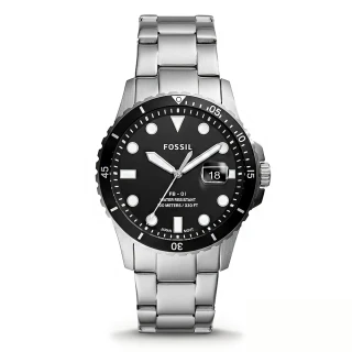 【FOSSIL】率性耐看幾何時刻黑錶盤腕錶(FS5652)