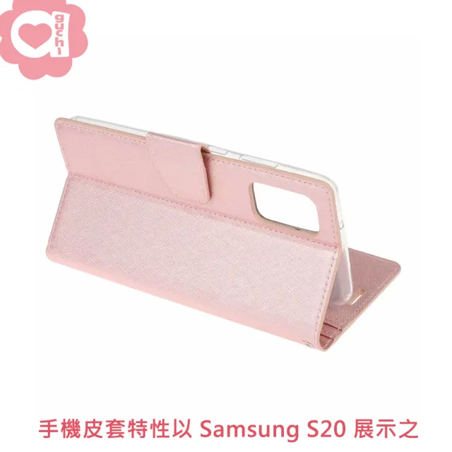 Samsung Galaxy A31 6.4吋 月詩蠶絲紋時尚皮套 多層次插卡功能 側掀磁扣手機殼/保護套-金粉玫