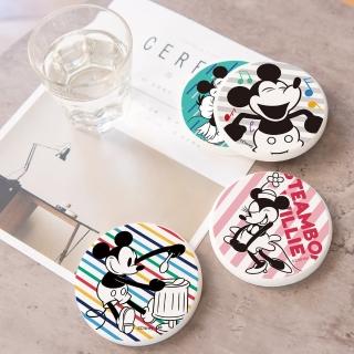 【收納王妃】迪士尼Disney 復古米奇米妮 硬式珪藻土 杯墊 矽藻土 矽藻土 2入/組(尺寸:10x10x0.9cm)