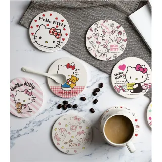 【收納王妃】三麗鷗 Sanrio Hello Kitty珪藻土杯墊2入組 矽藻土 硅藻土(10x10cm)