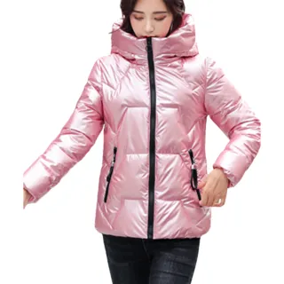 【A3】韓版寬鬆棉衣加厚亮面短款連帽羽絨外套(舒適又保暖 狂銷回饋)