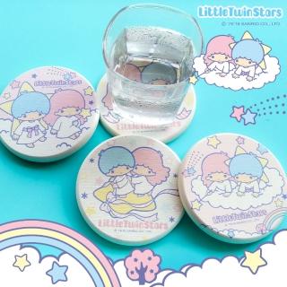 【收納王妃】三麗鷗 Sanrio 雙子星珪藻土杯墊2入組 矽藻土 硅藻土 kikilala(10x10cm)