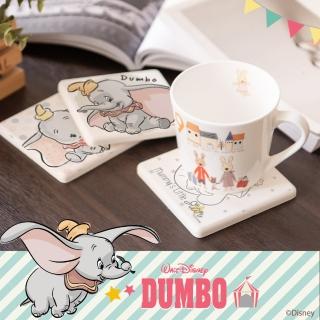 【收納王妃】迪士尼Disney 小飛象 硬式珪藻土 杯墊 矽藻土 矽藻土 吸水 2入/組(尺寸:10x10x0.9cm)