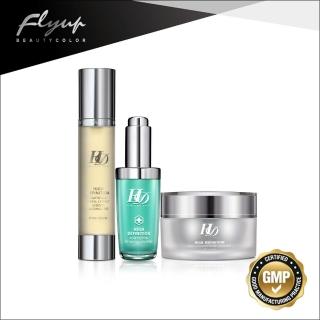 【FLY UP 幻色蝶影】HD抗痘淨膚調理組(金盞花調理精露50ml+2%水楊酸精華30ml+淨膚礦物泥膜50g)