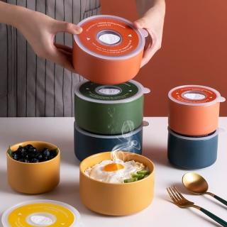 【樂邁家居】可微波 烤箱 陶瓷便當盒(四色任選)