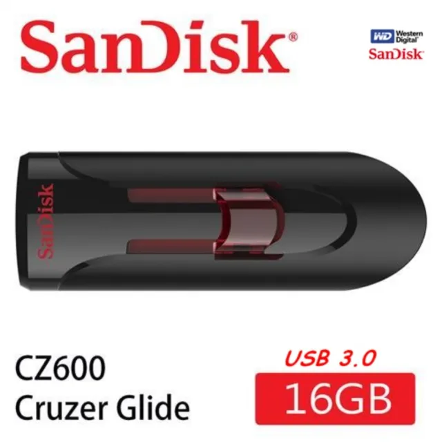 【SanDisk 晟碟】全新升級版 USB3.0 16GB  亮紅伸縮高速 隨身碟(伸縮設計 5年原廠保固)