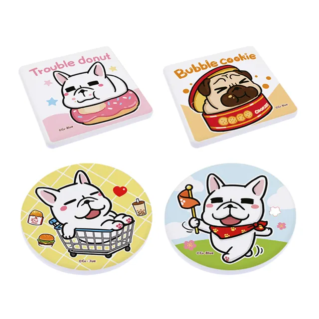 【收納王妃】豆卡頻道 珪藻土杯墊2入組 矽藻土 硅藻土(10x10cm)