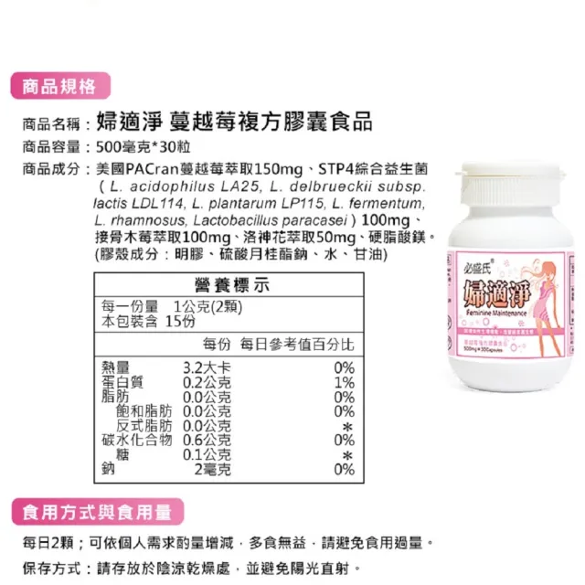【草本之家】婦適淨益生菌膠囊6入組30粒/入(接骨木莓.蔓越莓.洛神花萼)
