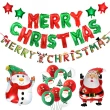 Merry Christmas 紅綠色聖誕氣球老公公雪人套組1組(聖誕節 聖誕節佈置 聖誕 氣球 佈置)