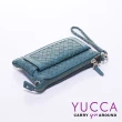 【YUCCA】Tree House 真羊皮編織手拿斜背隨身小包-經典時尚-綠色(D0021047C44)
