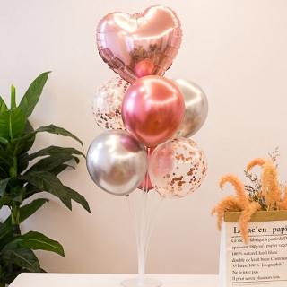 夢幻玫瑰金色系桌飄套組1組(桌飄 亮片 仿空飄 生日 氣球 派對 佈置)