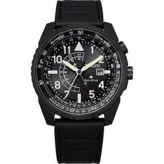 【CITIZEN 星辰】PROMASTER 限量航空系列光動能兩地時間手錶-42.5mm 母親節 禮物 男錶(BJ7135-02E)