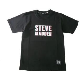 【STEVE MADDEN】純棉品牌潮流LOGO T-Shirt 短袖上衣(黑色)