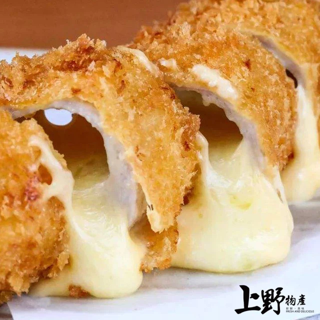 上野物產 新宿東口發源 熔岩起司裹粉豬排 X3包(漢堡 早餐 排骨 豬排 台灣豬)