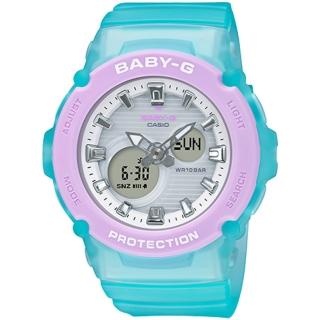 【CASIO 卡西歐】BABY-G 半透明 夏日海灘 雙顯系列 情人節 禮物(BGA-270-2A)