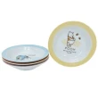 【小禮堂】Disney 迪士尼 小熊維尼 日本製 陶瓷圓盤組 沙拉盤 點心盤 深盤 《4入 黃 角色》