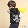 【Azio Kids 美國派】男童 背心 後字母印花連帽拉鍊背心(黑)