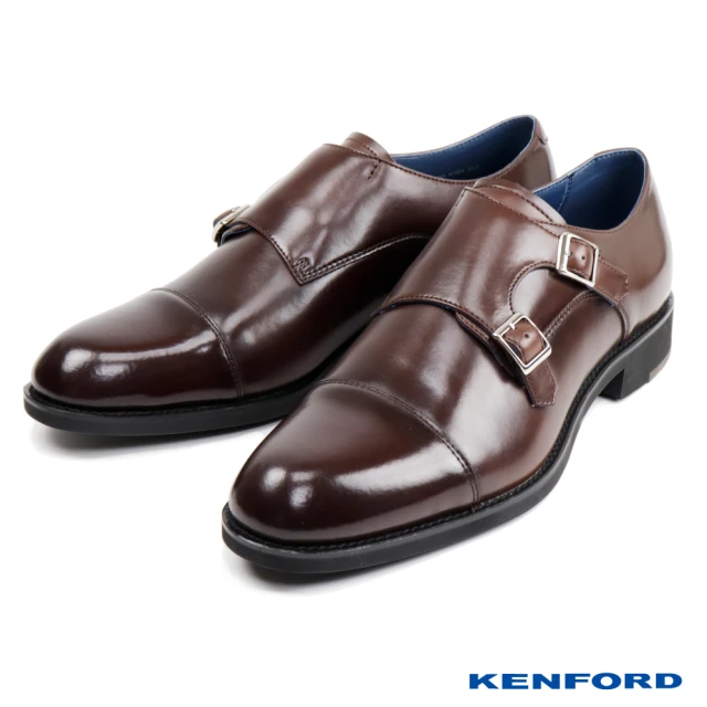 【KENFORD】橫飾造型雙扣孟克鞋 深棕色(KN83-DBR)