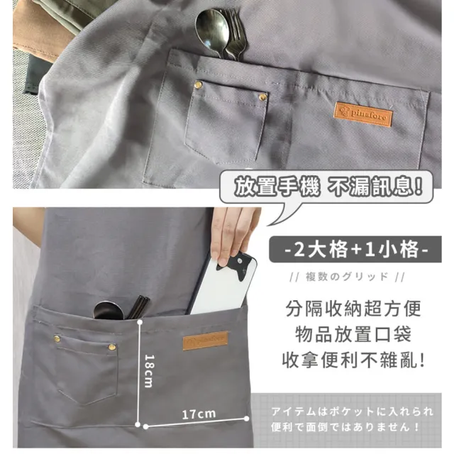 【DREAMCATCHER】新升級防水帆布工作圍裙(料理圍裙 廚房圍裙 防水裙 美容圍裙)