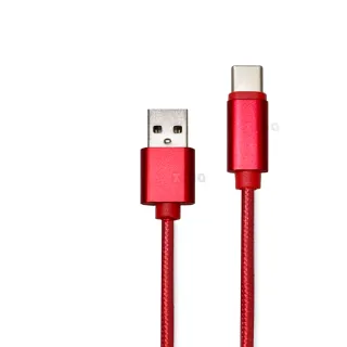 【ZIYA】Swich副廠 USB Cable Type-C 傳輸充電線(極限編織款 炫耀紅色)