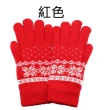 【OT SHOP】手套 女款台灣製雙層3C觸控手套 G1353(雪花圖騰 刷毛內裡 冬季保暖 禦寒手套)