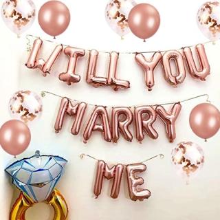 驚喜浪漫求婚告白MARRY ME氣球套組1組(求婚佈置 氣球佈置 派對氣球 求婚派對 氣球)