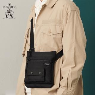 【PORTER INTERNATIONAL】個性不凡BUNK斜揹包(黑)