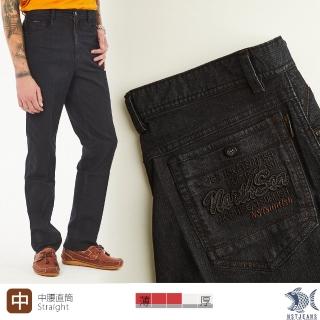 【NST JEANS】內斂男子雨絲紋牛仔男褲-中腰直筒(390-5906)