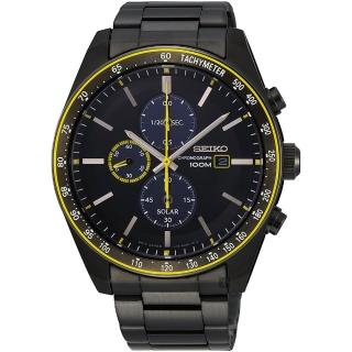 【SEIKO 精工】CS 紳仕品格太陽能三眼計時手錶 母親節 禮物 送禮(SSC729P1/V176-0AZ0SD)
