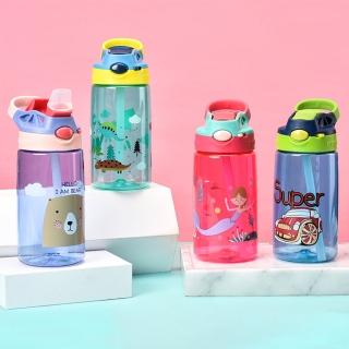 【OMG】美國tritan材質兒童水瓶 防摔兒童鴨嘴吸管水杯 卡通兒童水壺 500ml(安全材質無雙酚A)