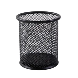 【得力】Deli得力 網狀圓形筆筒-91x98mm/黑色-2入(9172)