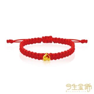 【今生金飾】桃好運手繩(黃金彌月串珠手繩)
