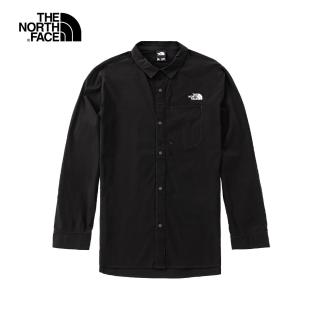 【The North Face 官方旗艦】北面男款黑色DWR防潑水長袖襯衫｜4NCQJK3