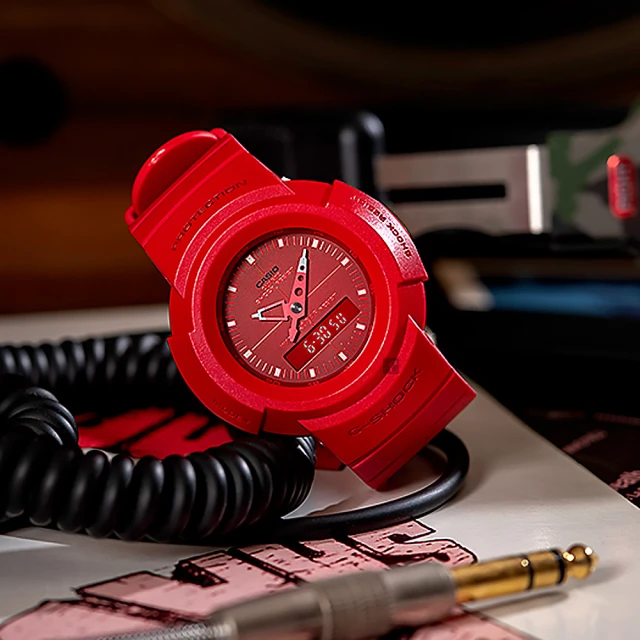 【CASIO 卡西歐】G-SHOCK 復刻ONE TONE雙顯計時手錶(AW-500BB-4E)