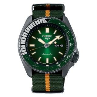 【SEIKO 精工】5 Sports x 火影忍者小李李洛克聯名機械錶(SRPF73K1/4R36-09H0G)