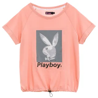 【PLAYBOY】安迪沃荷兔頭T恤(嫩橘色)