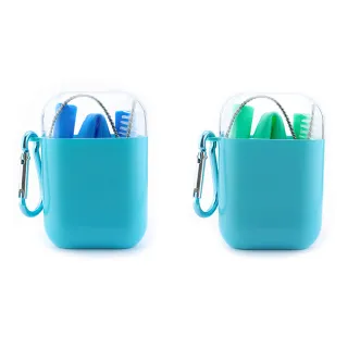 【ALUCKY】大吸管附旅行盒(耐咬矽膠大吸管)