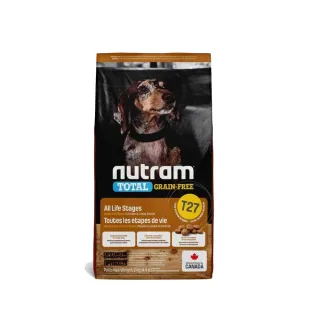 【Nutram 紐頓】T27無穀全能系列-火雞+雞肉挑嘴犬小顆粒 1.13kg/2.5lb*2包組(效期:2024/09)
