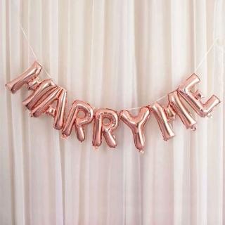 玫瑰金 MARRY ME 求婚字母氣球1組(求婚氣球 派對佈置 告白佈置 裝飾 拍照道具)