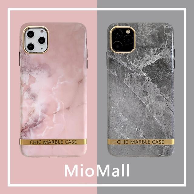 【MioMall 米歐廣場】iPhone12 mini/12 Pro/12 ProMax手機殼(★歐風大理石風格-波斯灰/玫瑰粉★)