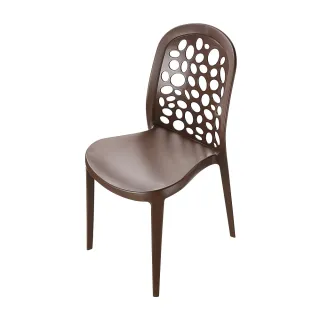 【KEYWAY 聯府】海島風休閒椅-4入 咖啡(塑膠椅 靠背椅 MIT台灣製造)