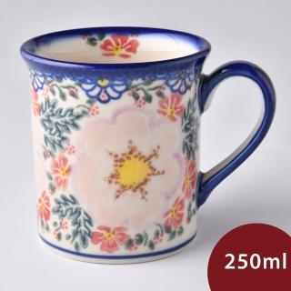 【美學生活 波蘭陶】波蘭陶 Vena 濃縮咖啡杯 水杯 茶杯 咖啡杯 馬克杯 250ml 波蘭手工製(映雪紅梅系列)