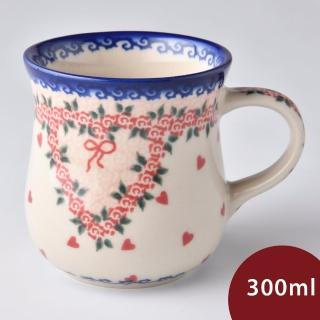 【美學生活】波蘭陶 Vena 曲線馬克杯{小} 馬克杯 咖啡杯 水杯 300ml 波蘭手工製(六月新娘系列)