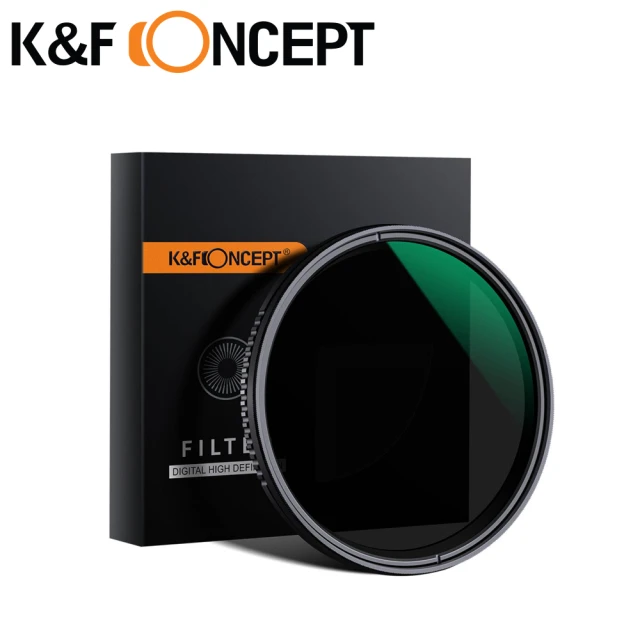 【K&F Concept】新型可調式減光鏡 62mm 超薄 防水 抗污 ND8-ND2000(KF01.1357)