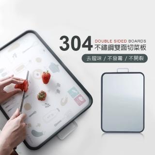 【JOEKI】304不鏽鋼雙面PP砧板-CC0131(兩用砧板 不鏽鋼 砧板 切菜板 菜板 切菜砧板 防滑切菜板)