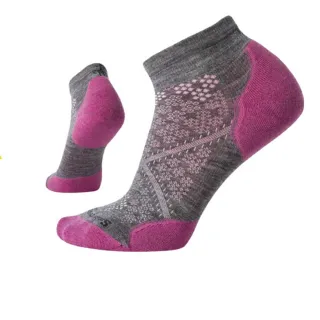 【SmartWool】女 美國製造 美麗諾羊毛 PhD RUN 低筒輕薄羊毛跑步襪/戶外襪(SW211 粉霧紫_2雙入)